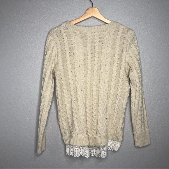 Monteau Los Angeles Lace Trim Sweater - Picture 2 of 3